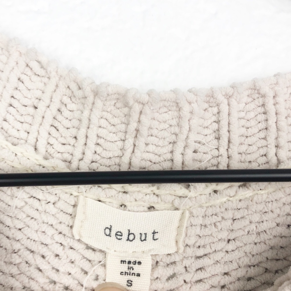 DREAMERS BY DEBUT | Distressed Cream Soft Sweater - Picture 3 of 9